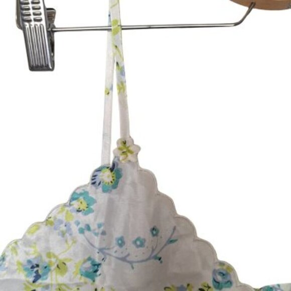 Bed of Roses Satin Lingerie Matching Robe Camisole & Short Blue Roses - Picture 7 of 10